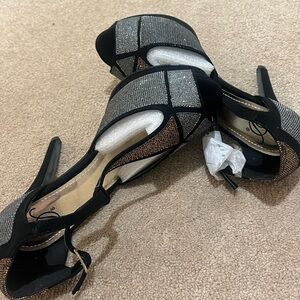 Elegant Black and Silver Women's Heels